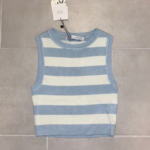 Blue and white striped tank top